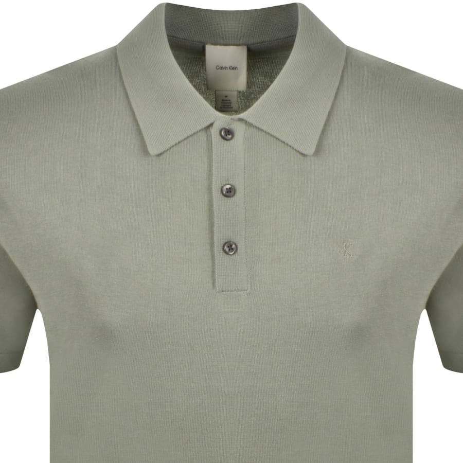 Image number 2 for Calvin Klein Supima Cotton Knitted Polo Green