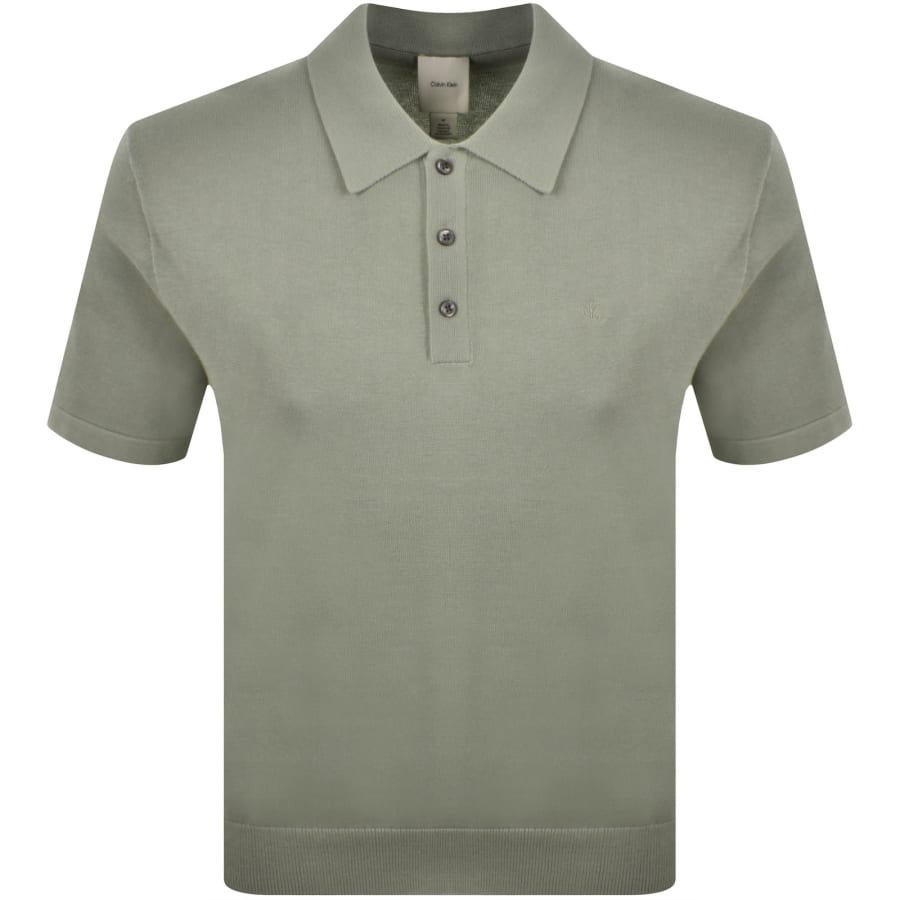 Image number 1 for Calvin Klein Supima Cotton Knitted Polo Green