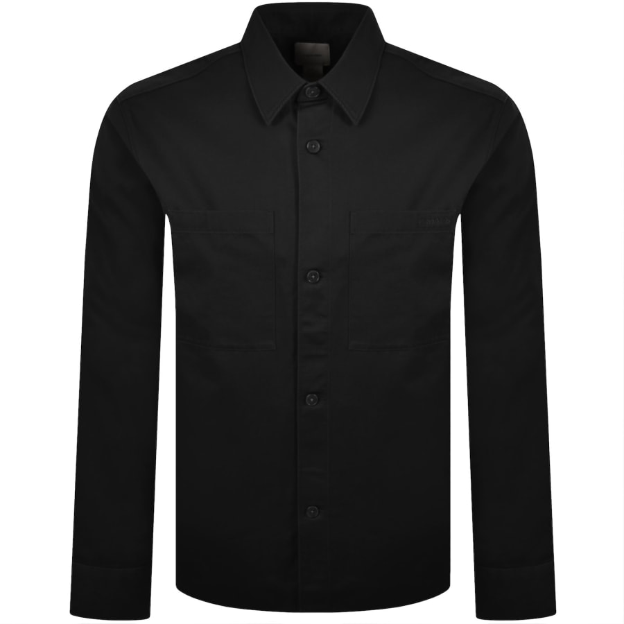 Image number 1 for Calvin Klein Twill Overshirt Black