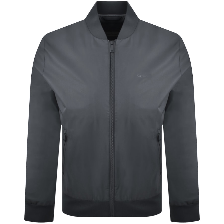 Image number 1 for Calvin Klein Matte Bomber Jacket Blue