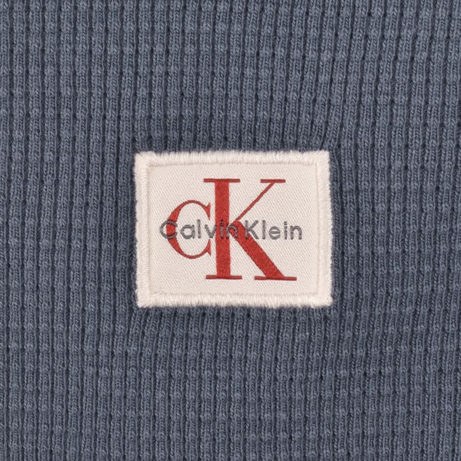 Image number 3 for Calvin Klein Jeans Waffle T Shirt Blue