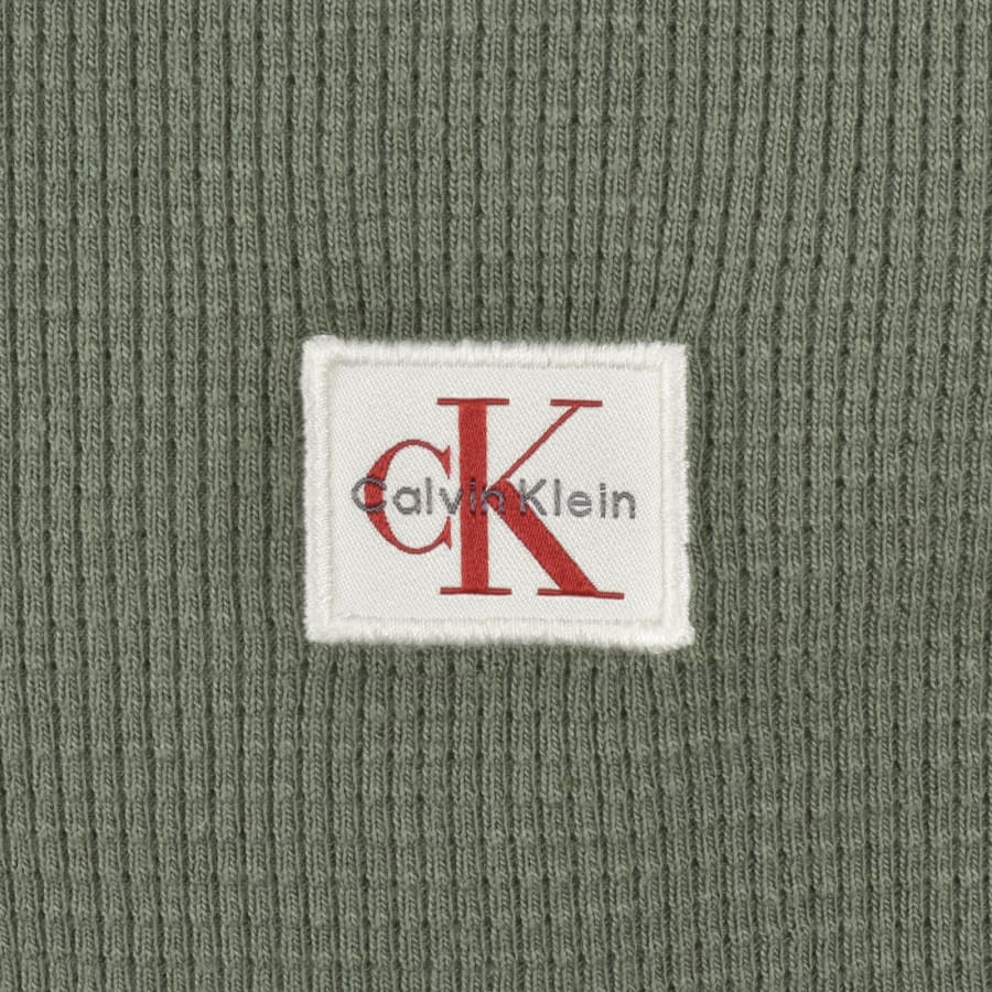 Image number 3 for Calvin Klein Jeans Waffle T Shirt Green