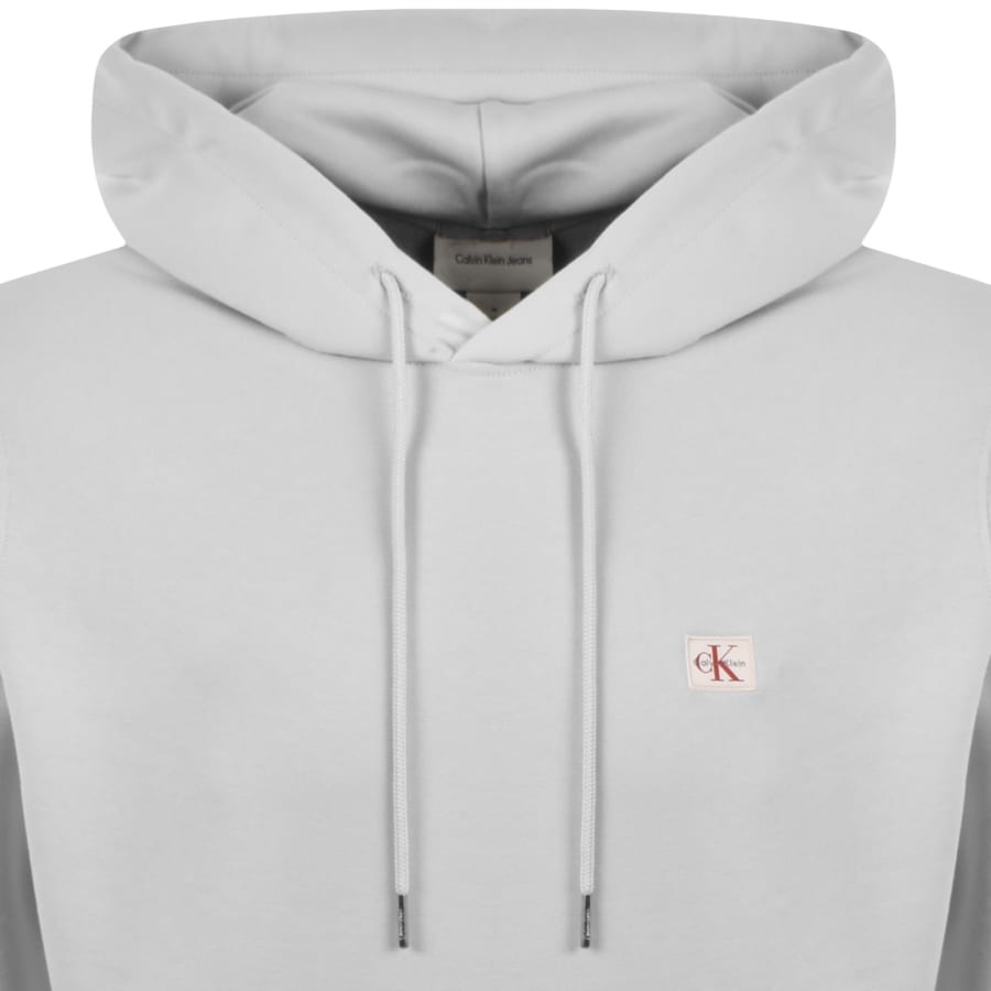 Image number 2 for Calvin Klein Jeans Badge Hoodie Grey