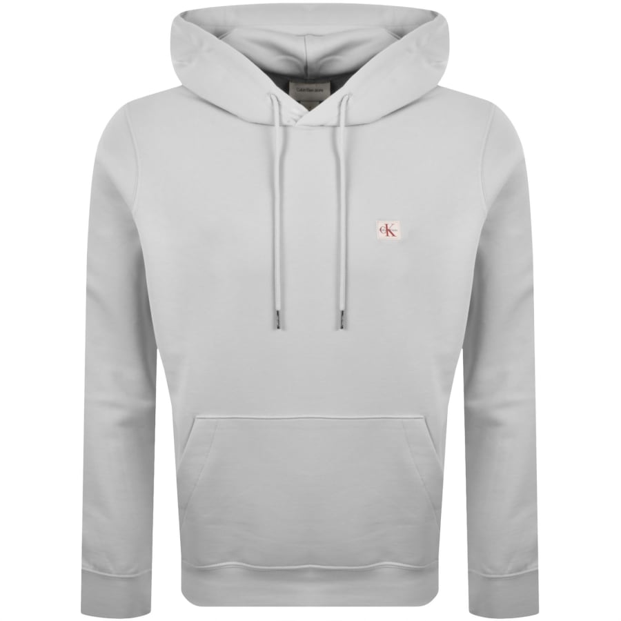 Image number 1 for Calvin Klein Jeans Badge Hoodie Grey