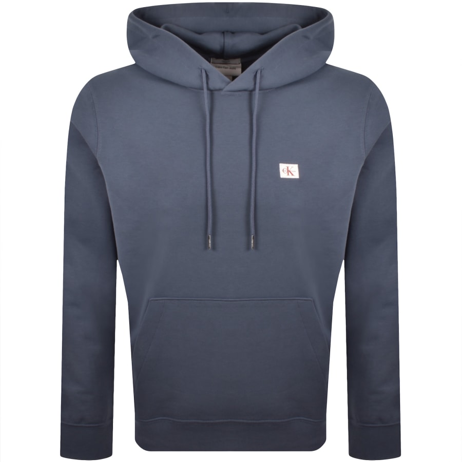 Image number 1 for Calvin Klein Jeans Badge Hoodie Blue
