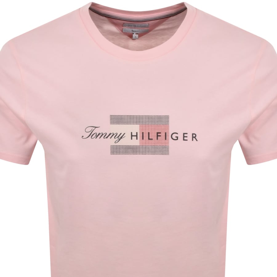 Image number 2 for Tommy Hilfiger Script Flag T Shirt Pink