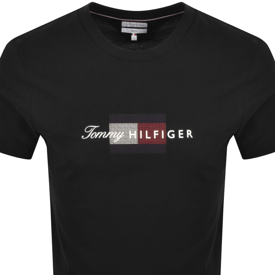 Image number 2 for Tommy Hilfiger Script Flag T Shirt Black