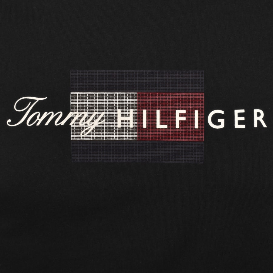 Image number 3 for Tommy Hilfiger Script Flag T Shirt Black