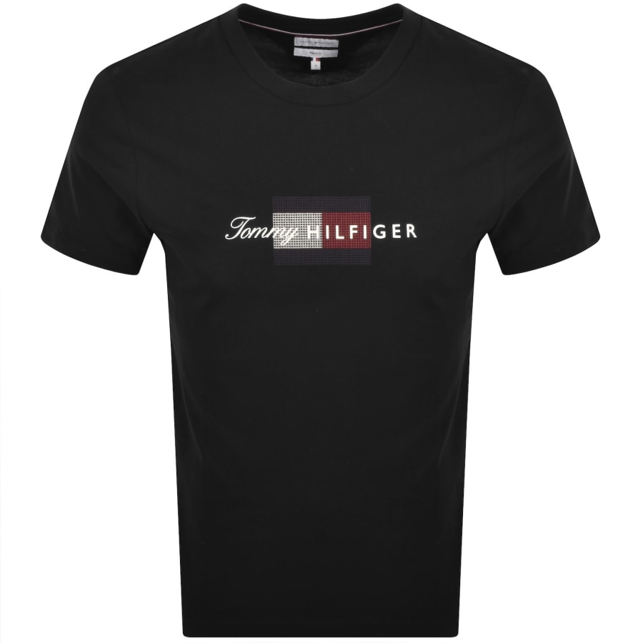 Image number 1 for Tommy Hilfiger Script Flag T Shirt Black
