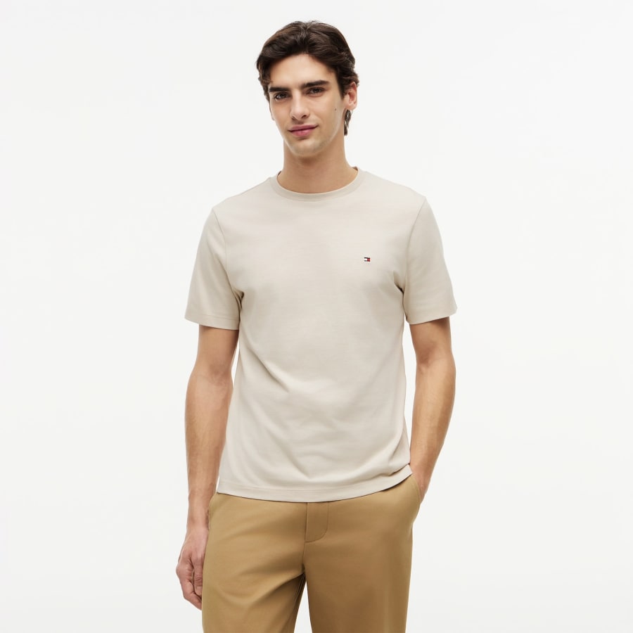 Image number 4 for Tommy Hilfiger Essential Solid T Shirt Beige
