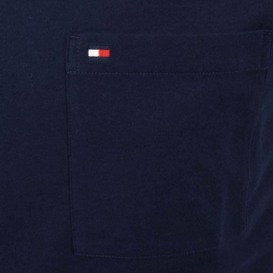 Image number 3 for Tommy Hilfiger Mesh Neck Trim T Shirt Navy
