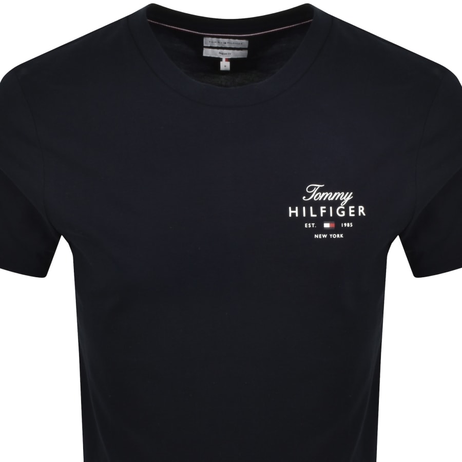 Image number 2 for Tommy Hilfiger Script Stack T Shirt Navy
