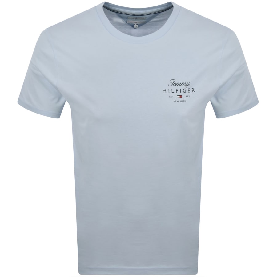 Image number 1 for Tommy Hilfiger Script Stack T Shirt Blue