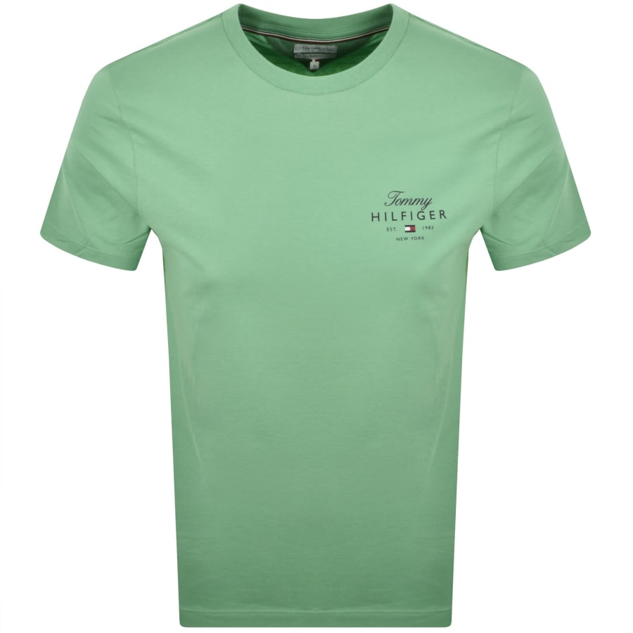 Image number 1 for Tommy Hilfiger Script Stack T Shirt Green