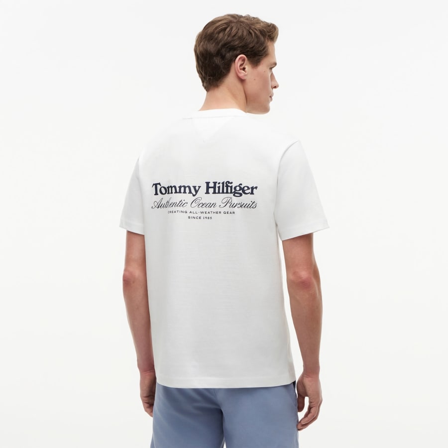 Image number 5 for Tommy Hilfiger Back Graphic T Shirt White
