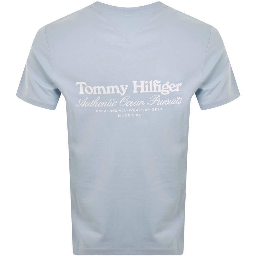 Image number 4 for Tommy Hilfiger Back Graphic T Shirt Blue