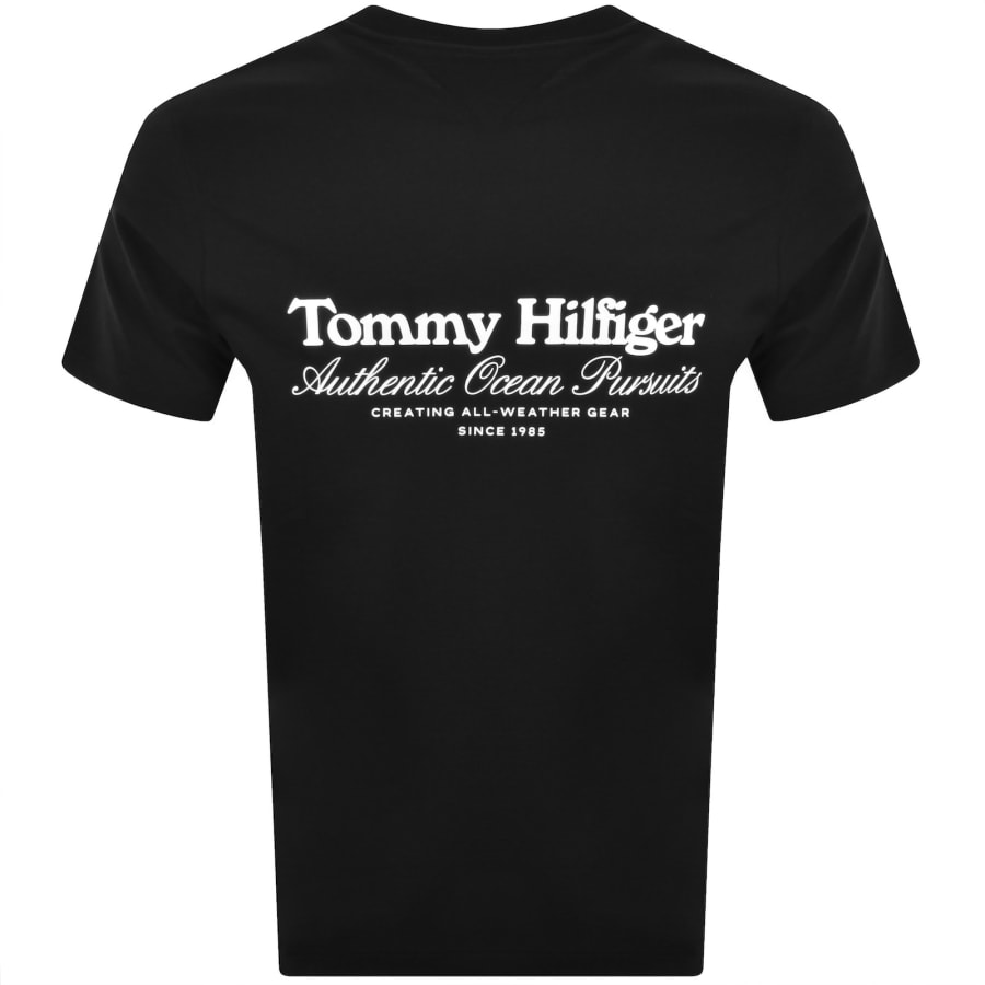 Image number 4 for Tommy Hilfiger Back Graphic T Shirt Black