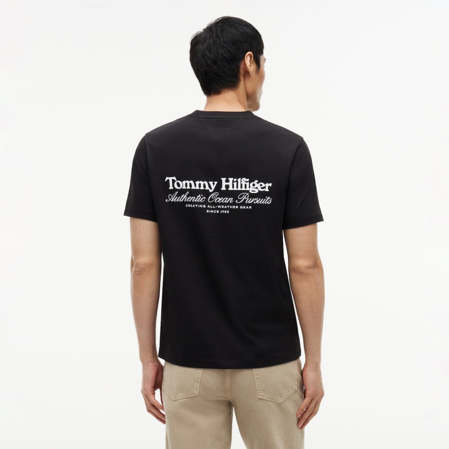 Image number 5 for Tommy Hilfiger Back Graphic T Shirt Black
