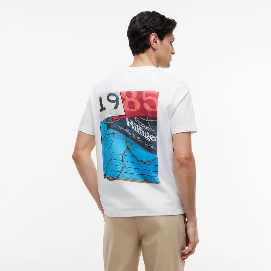 Image number 5 for Tommy Hilfiger Back Photo T Shirt White