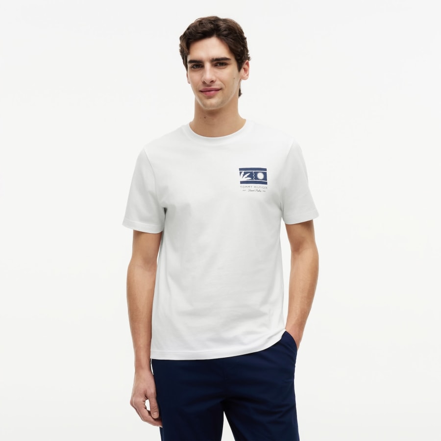 Image number 5 for Tommy Hilfiger Mono Sun Graphic T Shirt White
