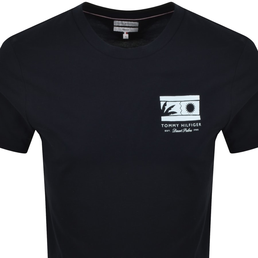 Image number 2 for Tommy Hilfiger Mono Sun Graphic T Shirt Navy