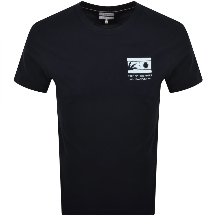 Image number 1 for Tommy Hilfiger Mono Sun Graphic T Shirt Navy