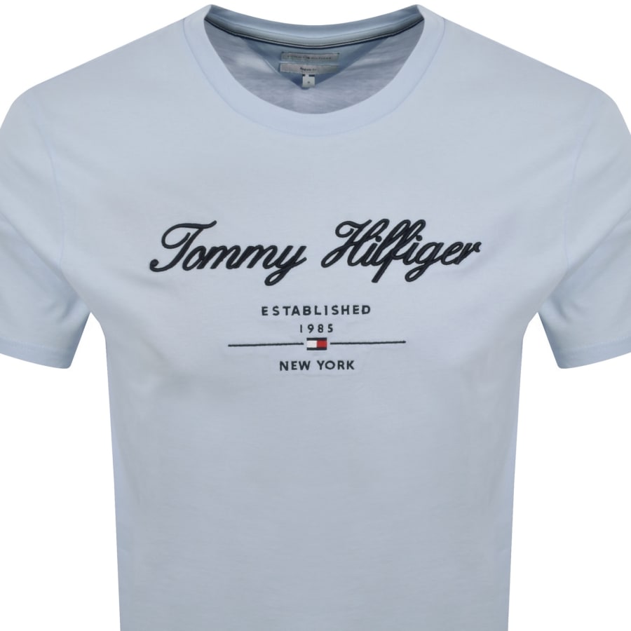 Image number 2 for Tommy Hilfiger Script  Logo T Shirt Blue