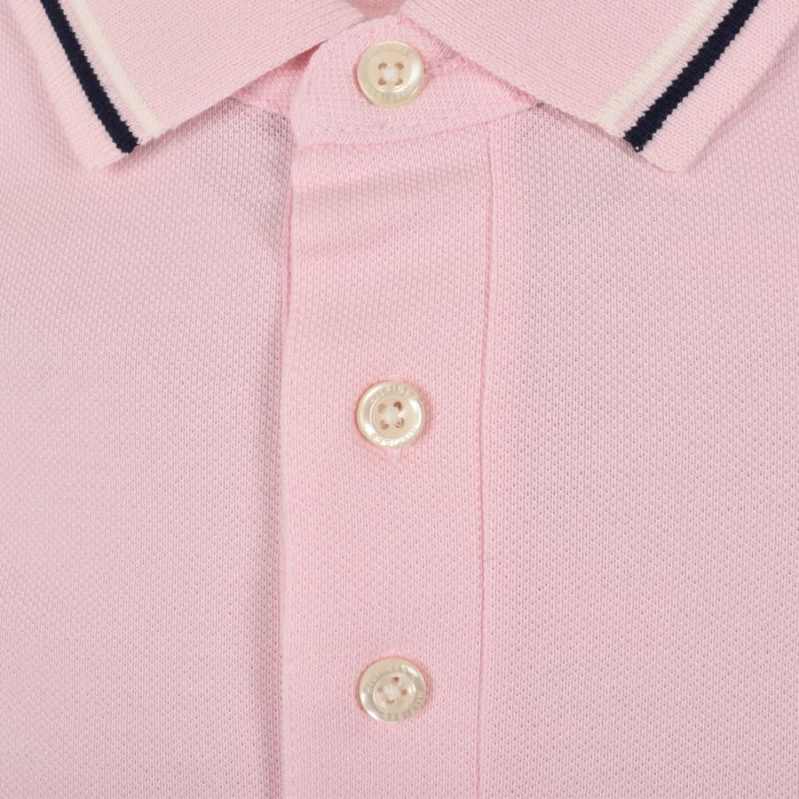 Image number 4 for Tommy Hilfiger Tipped Polo T Shirt Pink