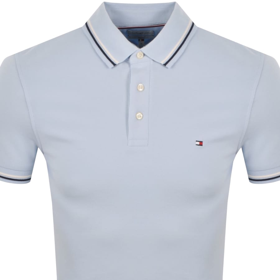 Image number 2 for Tommy Hilfiger Tipped Polo T Shirt Blue