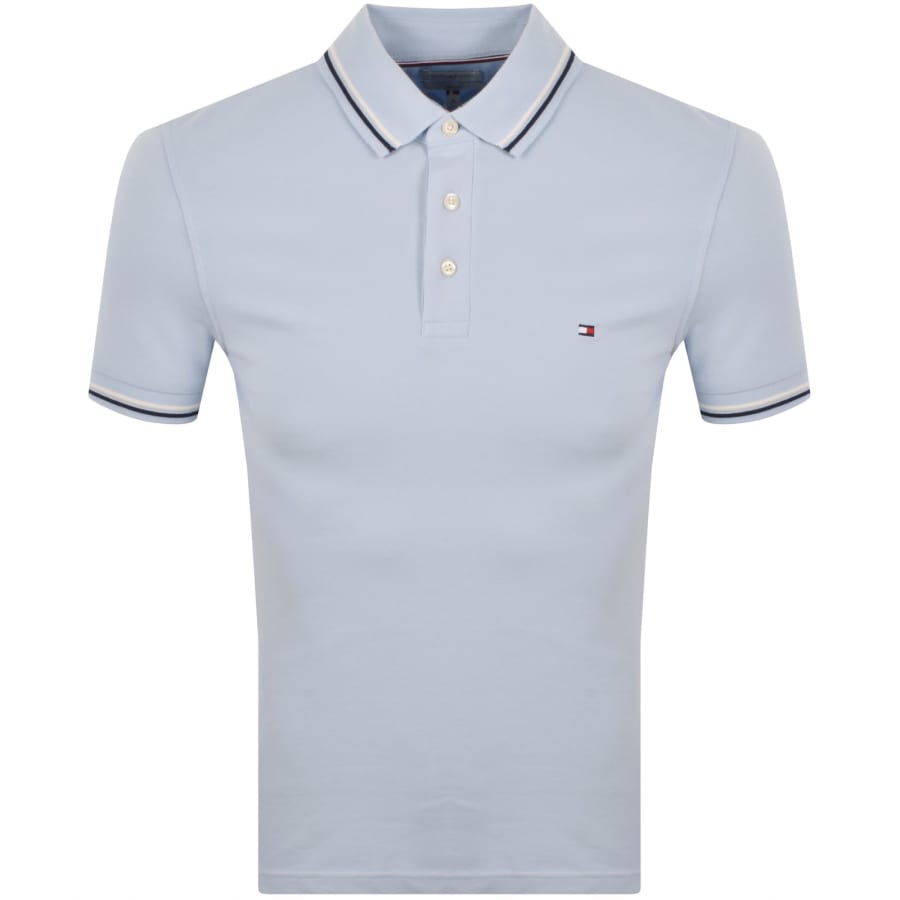 Image number 1 for Tommy Hilfiger Tipped Polo T Shirt Blue