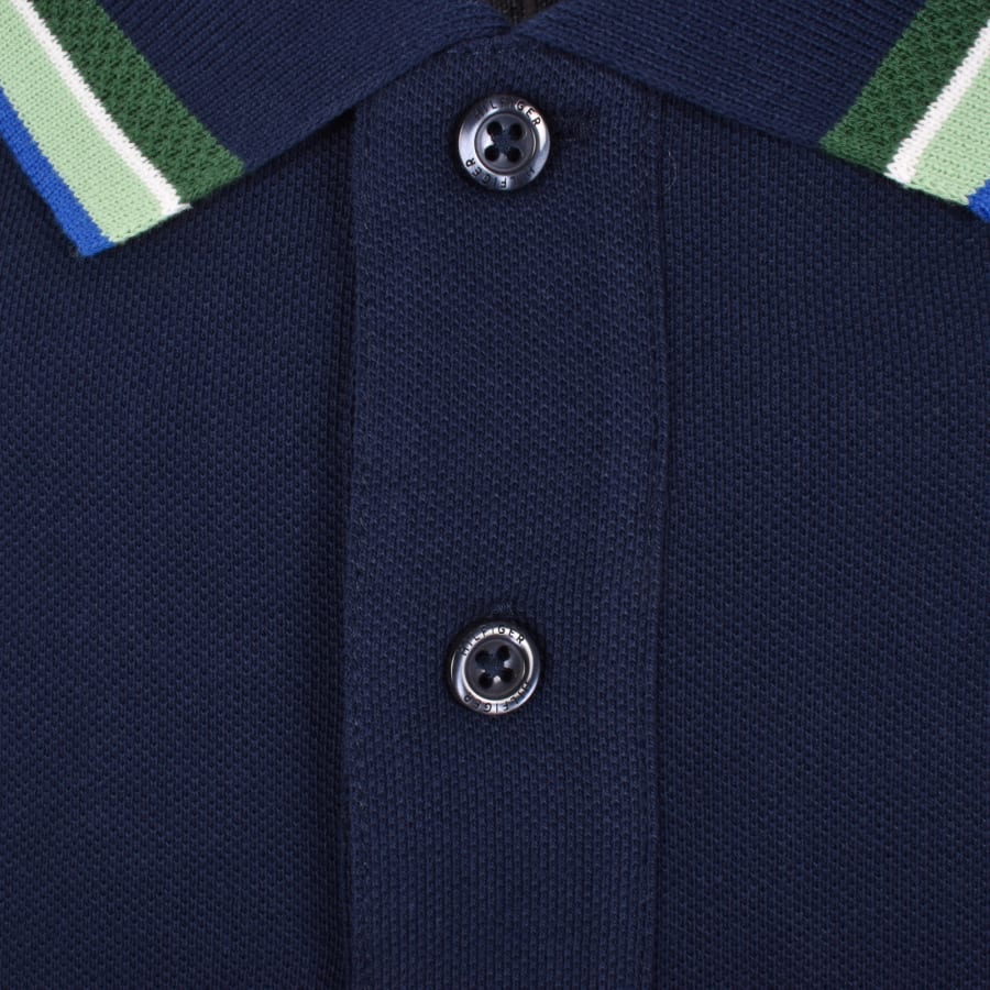 Image number 4 for Tommy Hilfiger Contrast Collar Polo T Shirt Navy