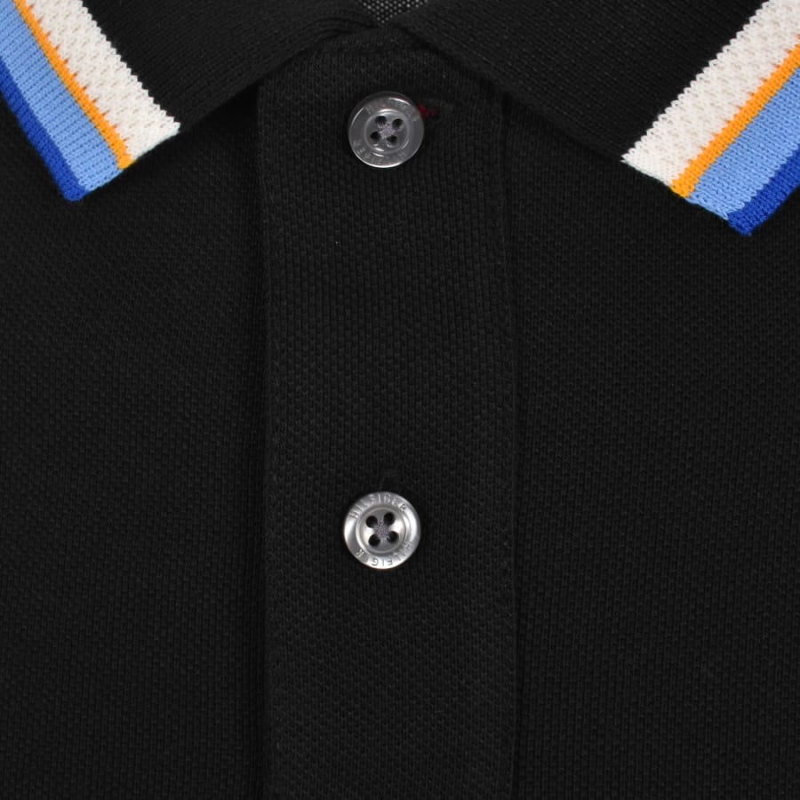 Image number 4 for Tommy Hilfiger Contrast Collar Polo T Shirt Black