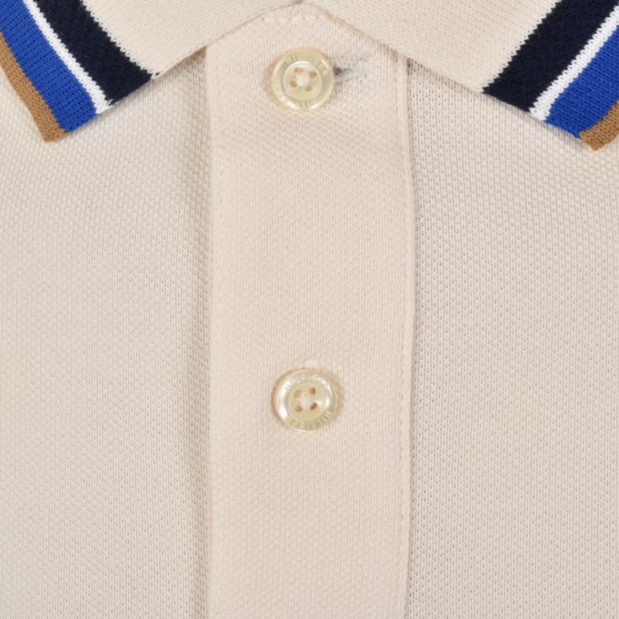 Image number 4 for Tommy Hilfiger Contrast Collar Polo T Shirt Ivory