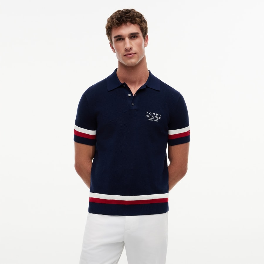 Image number 5 for Tommy Hilfiger Knit Polo Carbon Navy
