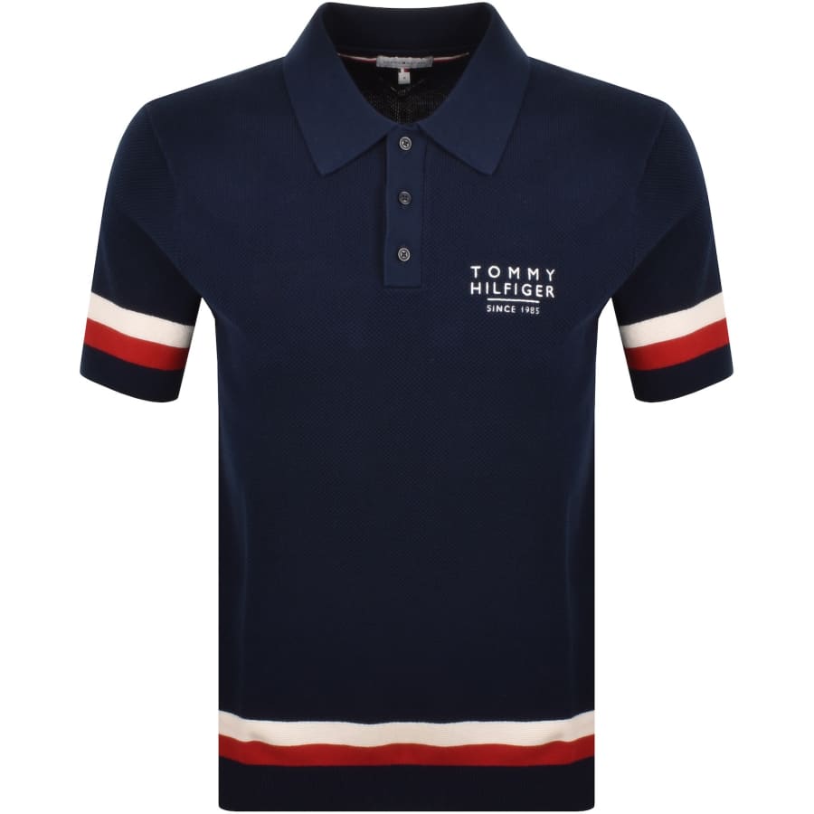 Image number 1 for Tommy Hilfiger Knit Polo Carbon Navy