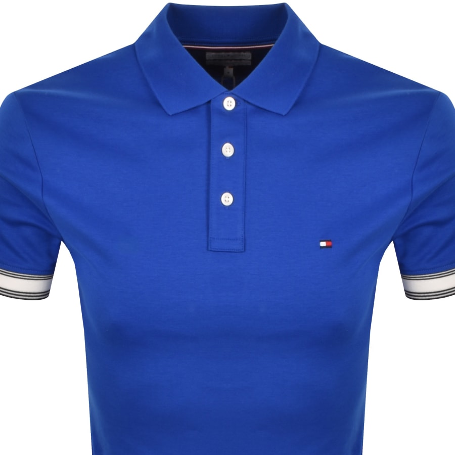 Image number 2 for Tommy Hilfiger Liquid Flag Cuff Polo Regal Blue