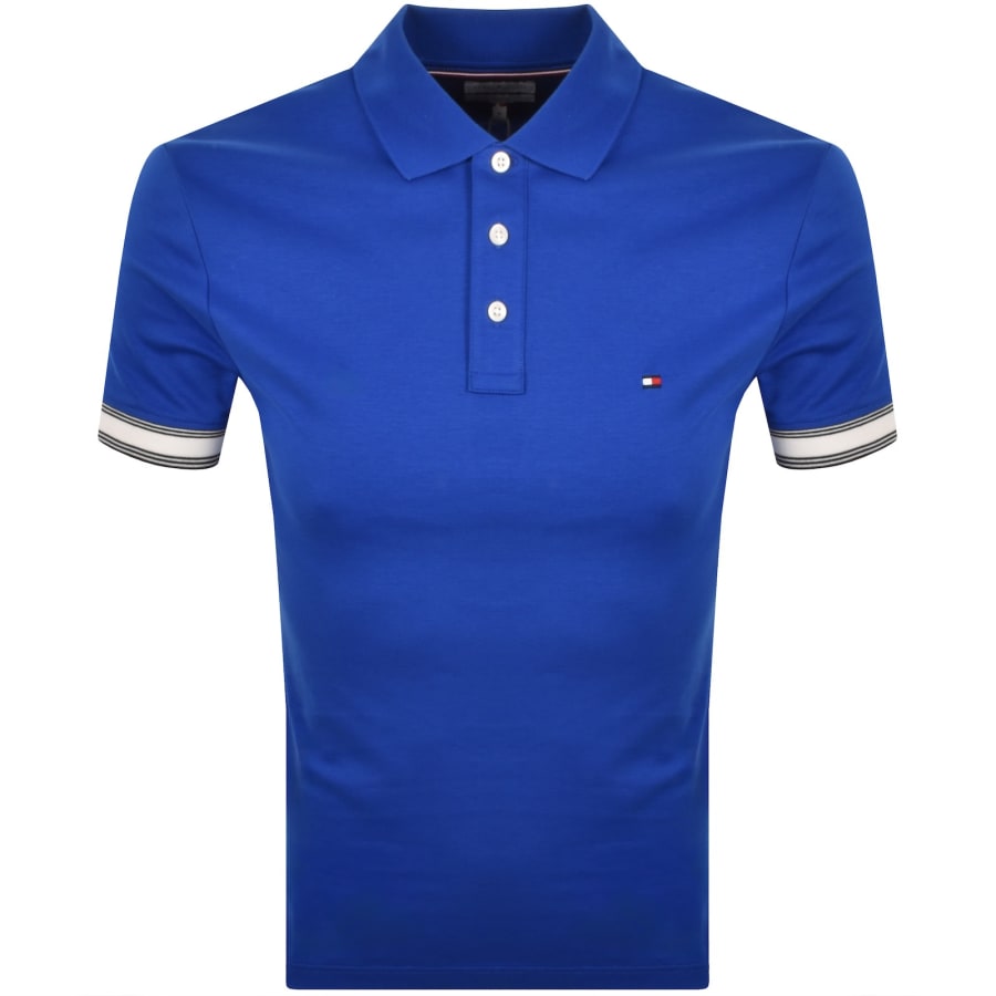 Image number 1 for Tommy Hilfiger Liquid Flag Cuff Polo Regal Blue