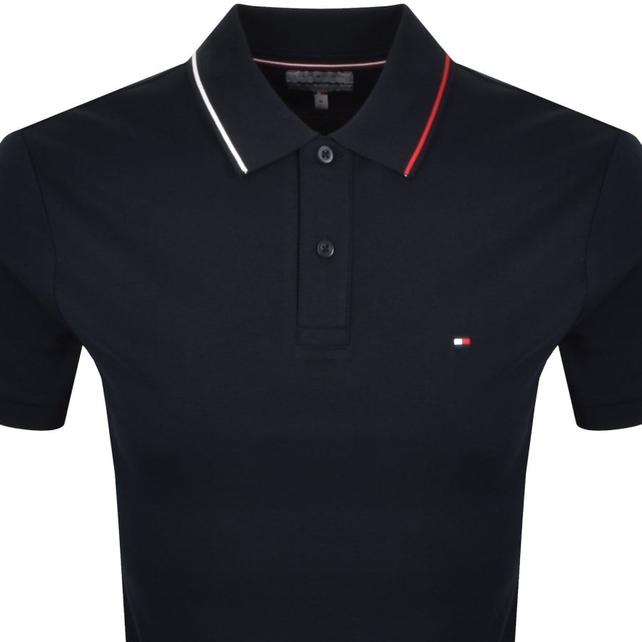 Image number 2 for Tommy Hilfiger Liquid Tipped Polo Navy