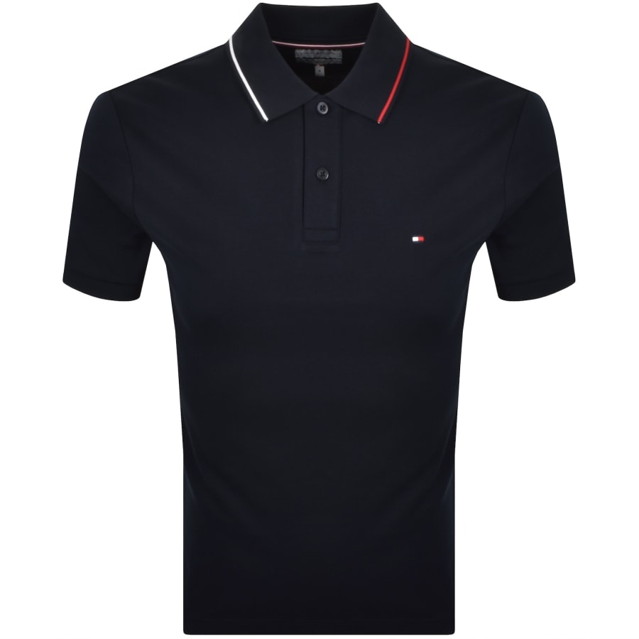 Image number 1 for Tommy Hilfiger Liquid Tipped Polo Navy