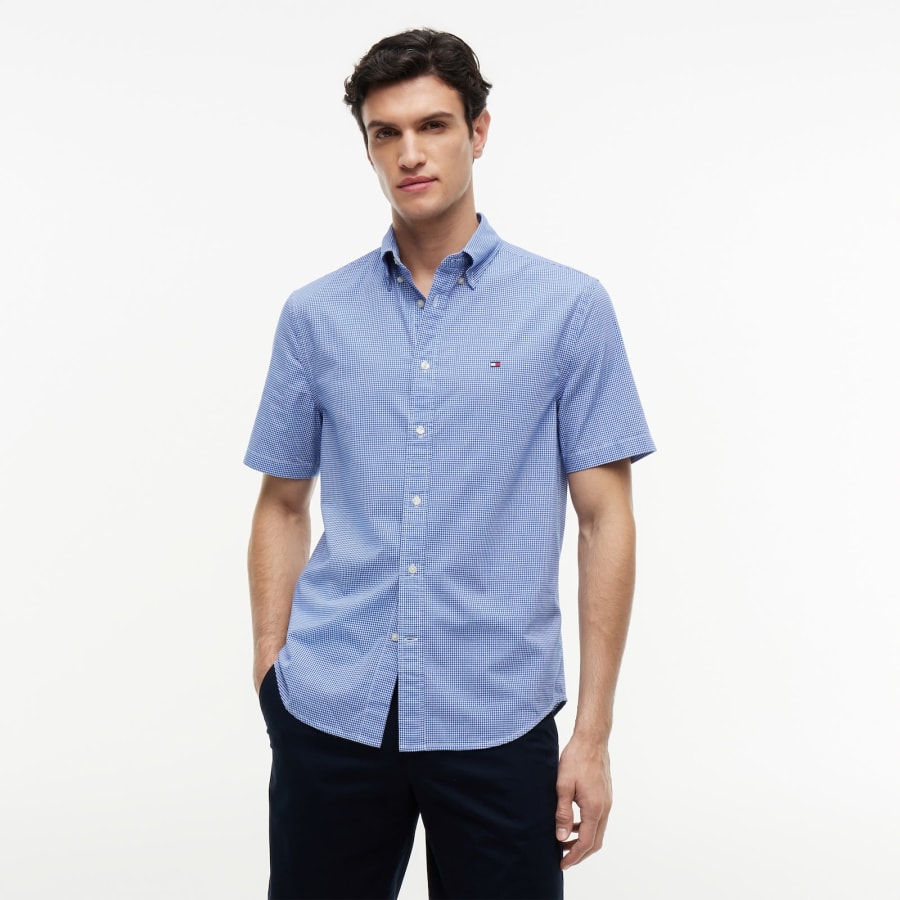 Image number 5 for Tommy Hilfiger Gingham Shirt Blue