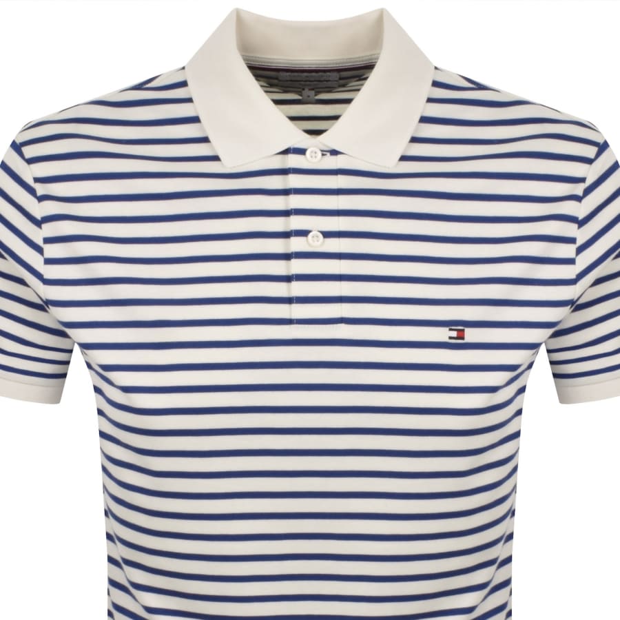 Image number 2 for Tommy Hilfiger Liquid Stripe Polo T Shirt Ivory