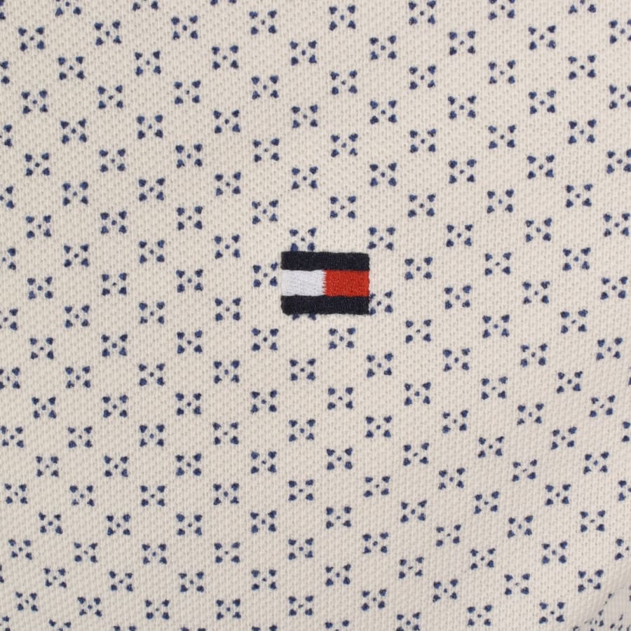 Image number 3 for Tommy Hilfiger Microprint Pique Polo T Shirt Ivory
