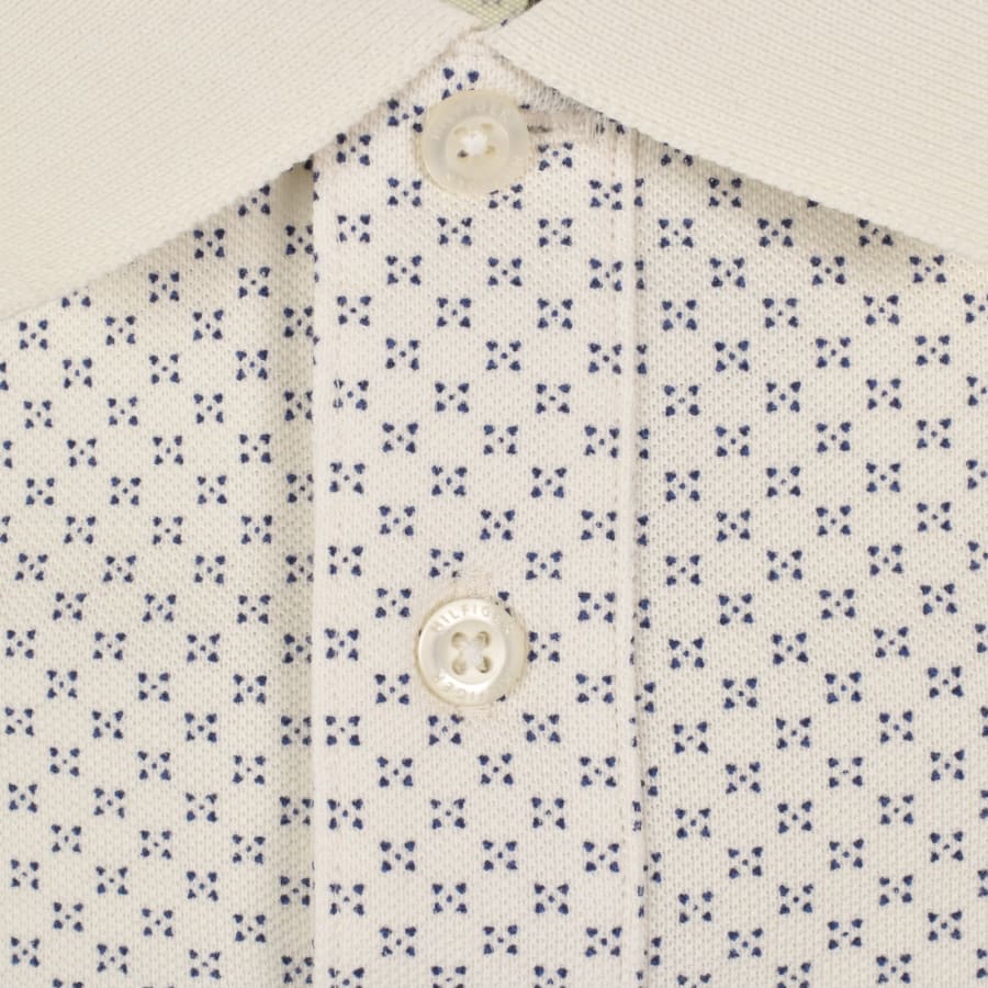 Image number 4 for Tommy Hilfiger Microprint Pique Polo T Shirt Ivory