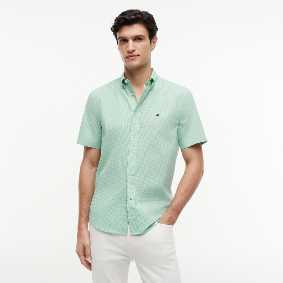 Image number 5 for Tommy Hilfiger Gingham Shirt Green