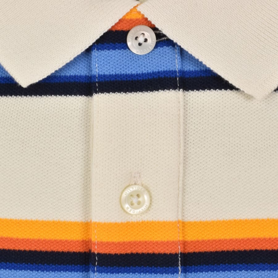 Image number 4 for Tommy Hilfiger Roadmap Stripe Polo T Shirt Ivory