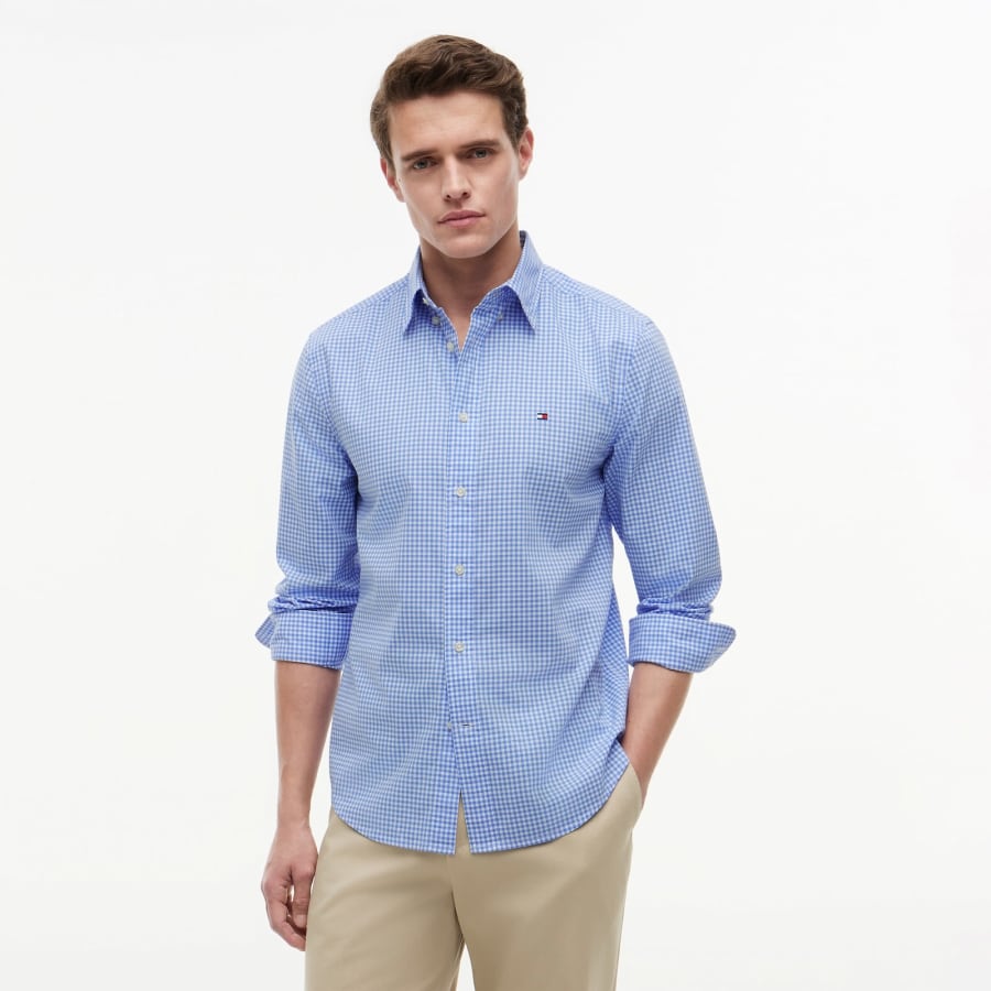 Image number 5 for Tommy Hilfiger Poplin Shirt Blue