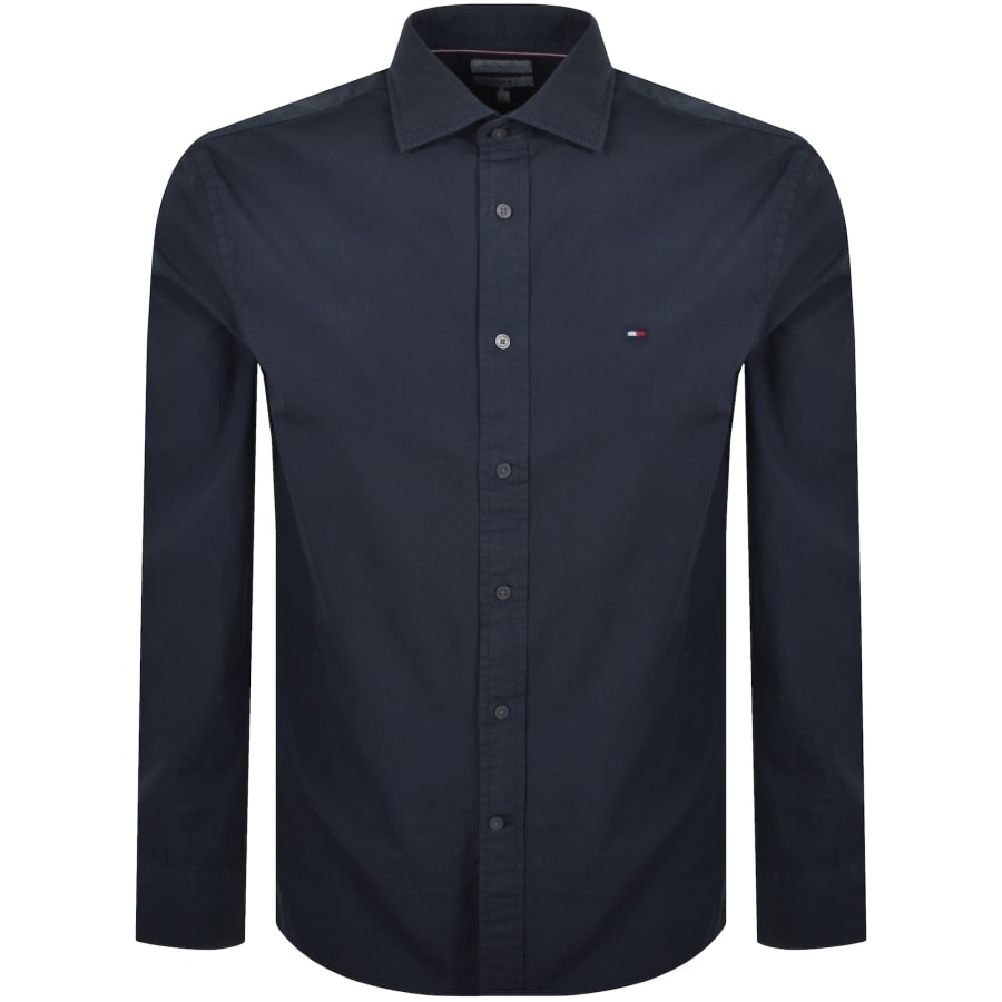 Image number 1 for Tommy Hilfiger Poplin Shirt Navy