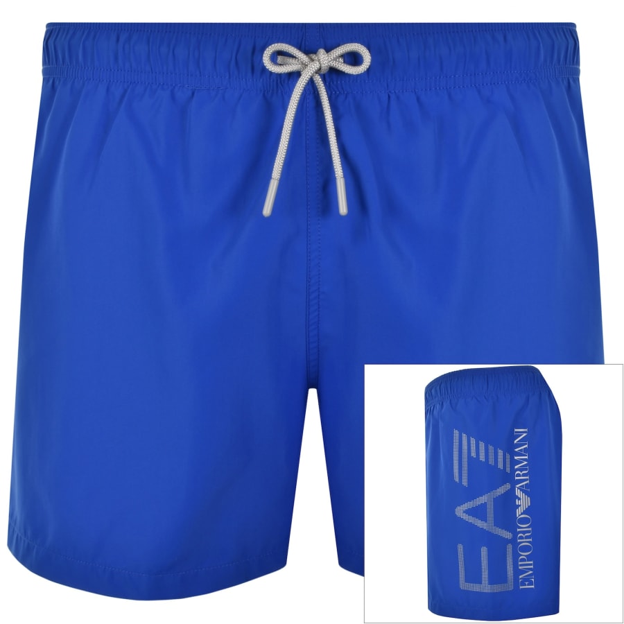 Image number 1 for EA7 Emporio Armani Logo Swim Shorts Blue