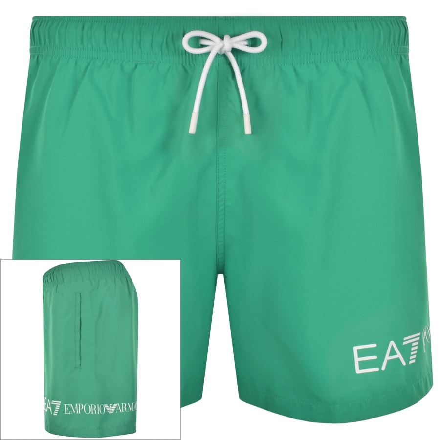 Image number 1 for EA7 Emporio Armani Logo Swim Shorts Green