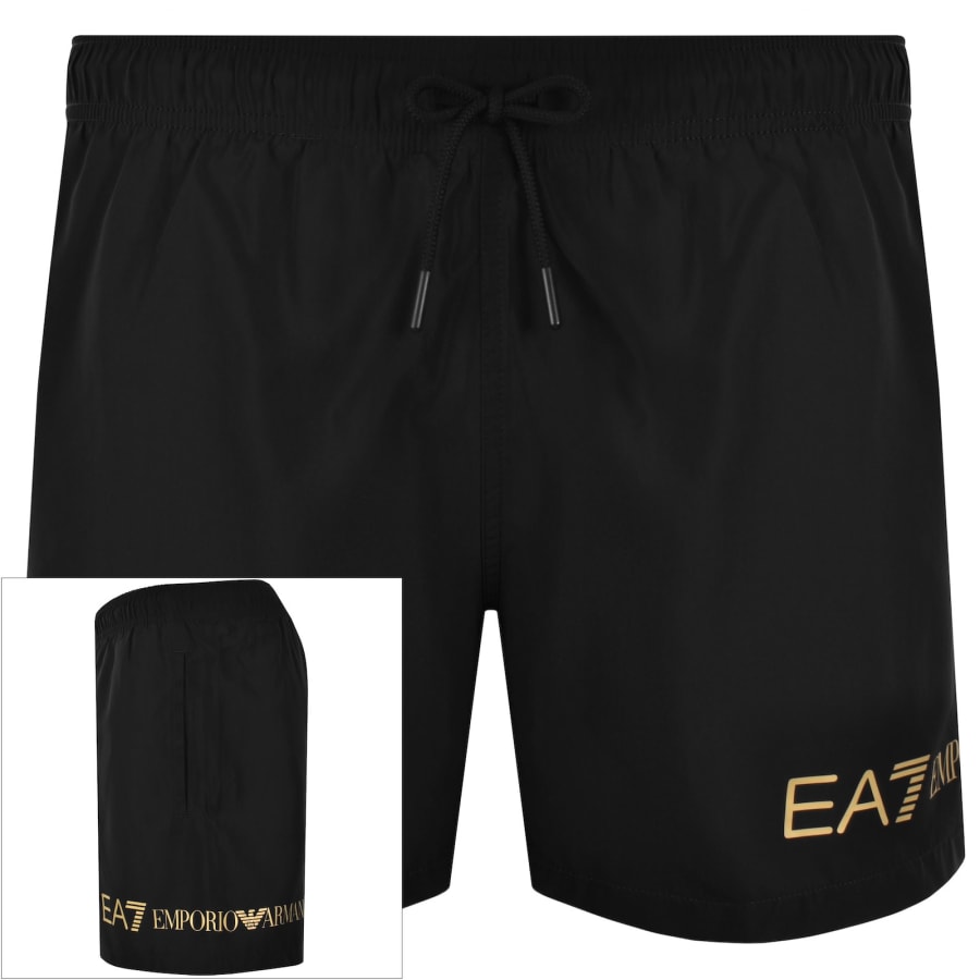 Image number 1 for EA7 Emporio Armani Logo Swim Shorts Black